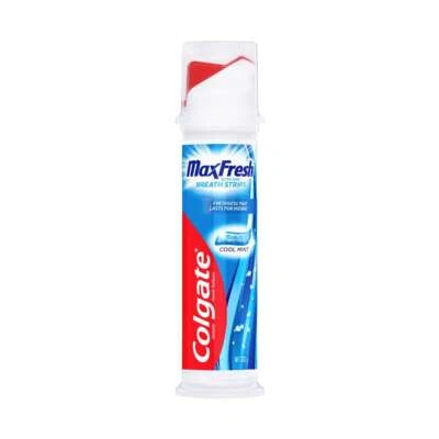 Colgate Max Fresh Pump Toothpaste With Breath Strips Cool Mint 130g - Image 1 of 4