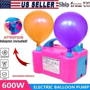  110V 600W Portable Electric Balloon Pump Two Nozzle Air Blower Inflator Party  - Picture 1 of 9