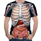 Oversized Women Men Casual T-Shirt 3D Print Skeleton Organs Short Sleeve Tee Top
