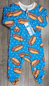 Baby Girl Boy Clothes New FEIFEIYU 3 Month Blue Hot Dog Footed Outfit - Picture 1 of 3