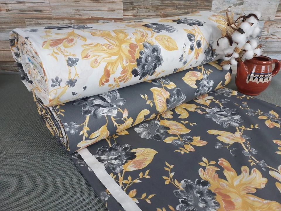 240cm Popeline Baumwolle Stoffe Baumwollstoff Meterware Blumen Basteln ÖKO-TEX - Bild 1 von 1