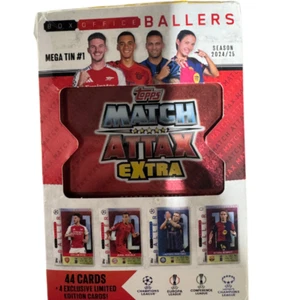 Topps Match Attax Extra 2024-25 Gioco di Carte Collezionabili Mega Tin#1+4 Edizione Limitata - Foto 1 di 1