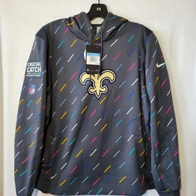 New Orleans Saints Sweatshirt Nike Crucial Intercept Cancer Hoodie Women Medium - Image 1 of 4