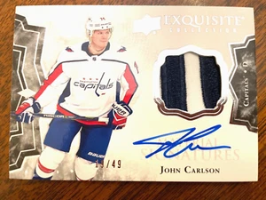 2017 UD Exquisite Material #19/49 Signature Autograph John Carlson #EMS-JC Auto - Bild 1 von 2