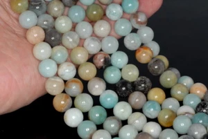 12MM  AMAZONITE GEMSTONE ROUND LOOSE BEADS 15.5" - Picture 1 of 4