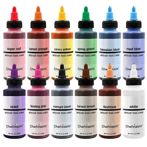 Chefmaster Airbrush Food Coloring Set - 12 Popular Colors in 2 fl. oz. Bottles - Picture 1 of 3