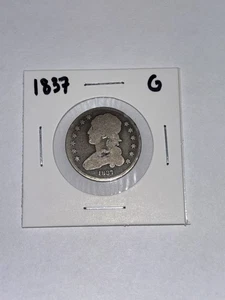 1837 Capped Bust Quarter 25c Circulated G - Picture 1 of 2