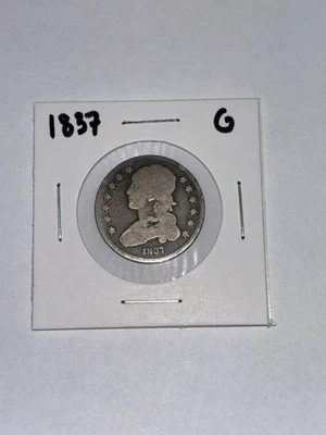 1837 Capped Bust Quarter 25c Circulated G - Image 1 of 2