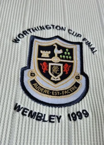 Rare embroidered Tottenham Spurs 1999 Worthington Cup Final #14 GINOLA shirt XL - Picture 1 of 6