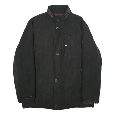 PIERRE CARDIN Mens Black Polyester Zip Up Jacket XL Plain Stylish Outerwear - Image 1 of 4