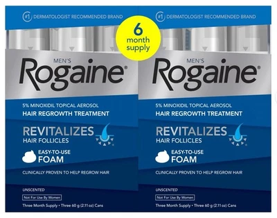 Tratamiento de regeneración del cabello con suministro para 6 meses de espuma Rogaine para hombre Foto 1 de 4