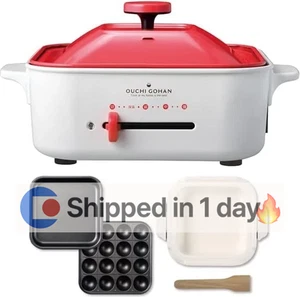 APIX INTL AHP-152RD Square Grill & Pot Red 900W AC 100 V 50/60 Hz - Bild 1 von 8