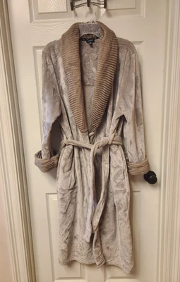 Jones New York Plush SOFT Bath Robe LG/XL LADIES SPA LUXURY ROBE - Gray -SZ L/XL - Image 1 of 4