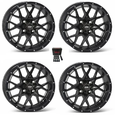 ITP Hurricane 14" Wheels Matte Black Polaris Sportsman / RZR / Ranger - Image 1 of 3