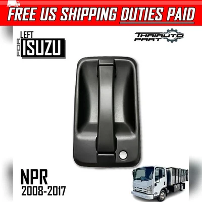 For Isuzu NPR NPR-HD NQR NRR 2008-2017 LH Left Outer Door Handle Exterior Black - Image 1 of 4
