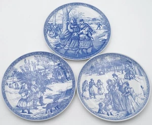 Spode 95/96/99 Blue Room Collection Victorian Annual Christmas Plate Set of 3 - Picture 1 of 8
