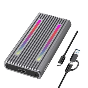 Boîtier SSD USB C double protocole M2 NVMe 10 Gbit/s boîtier SSD PCIe M.2 NVMe NGFF3806 - Photo 1/7