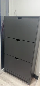 New Fully Assembled Ikea STALL grey Shoe Cabinet With 3 Drawers - Picture 1 of 3