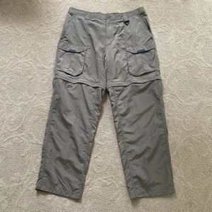 Pantaloni Columbia PFG uomo 36x30 verde marrone nylon convertibile cargo escursionismo zip off - Foto 1 di 10