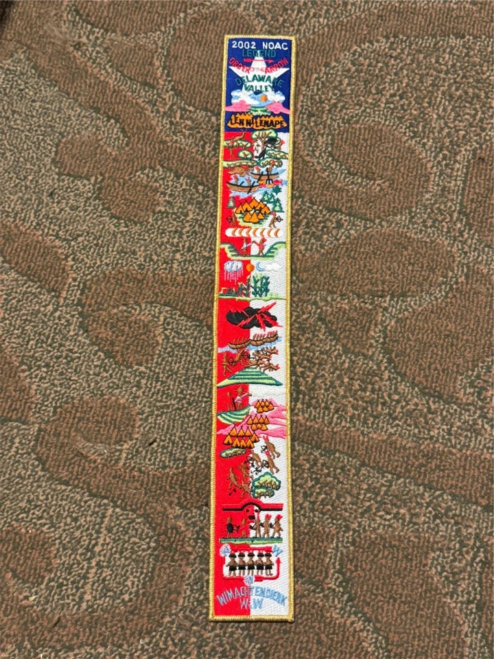 OA, 2002 NOAC Lenni Lenape American Legend Patch for Sash, Red/White w/Gold - Image 1 of 1