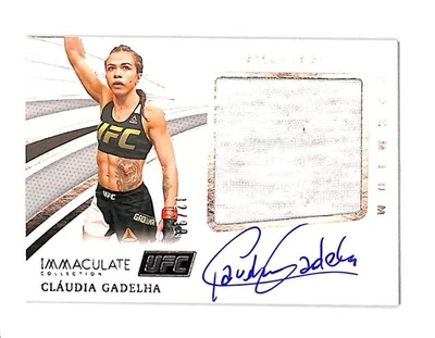 2021 PANINI IMMACULATE COLLECTION UFC PMCGD CLAUDIA GADELHA AUTO SWATCH 32/99 - Image 1 of 2