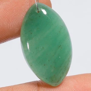 Green Aventurine Marquise Cabochon Drilled Gemstone 18.5 Ct. 26X15X4 mm A-35111 - Picture 1 of 2