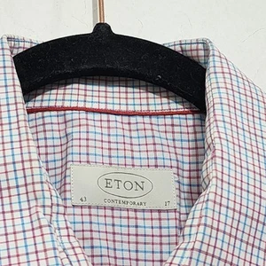 ETON Contemporary Dress Shirt Solid White Classic Button Up Cotton Men's 17/43 - Picture 1 of 20