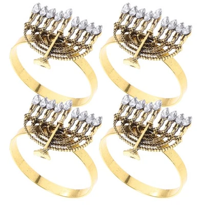  4 Pcs Anello Portatovagliolo Ferma Tovaglioli Anelli Di Unici Da Per Le Vacanze - Immagine 1 di 4