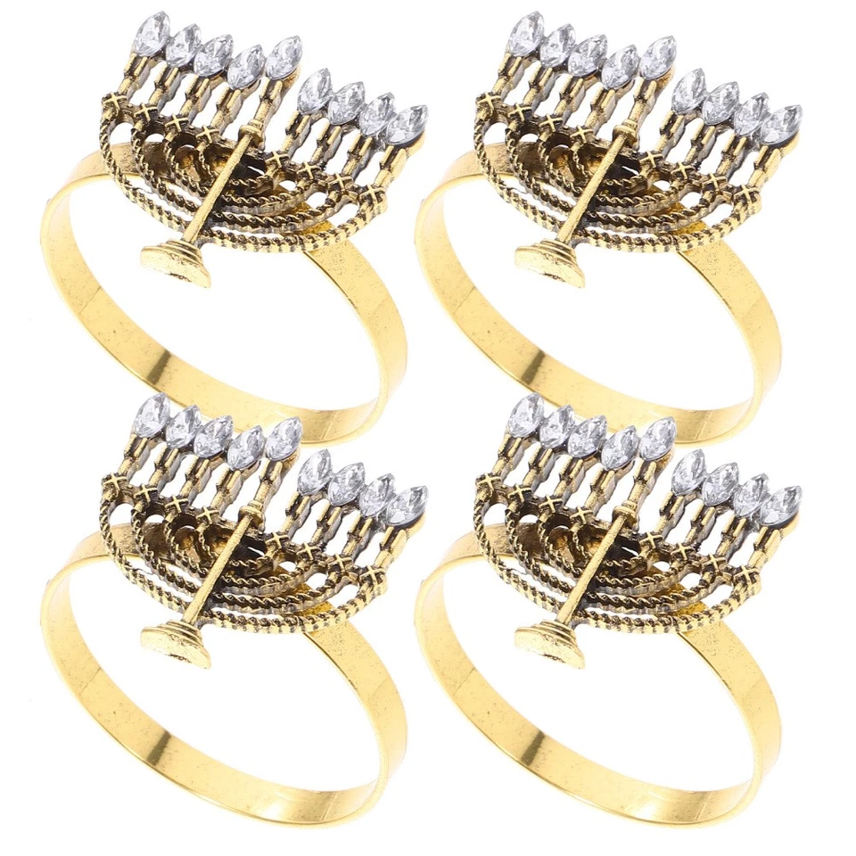  4 Pcs Anello Portatovagliolo Ferma Tovaglioli Anelli Di Unici Da Per Le Vacanze - Immagine 1 di 4