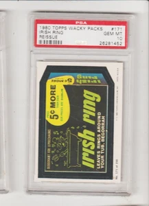 1980 Topps Wacky Packages 171 IRISH RING PSA 10 GEM MINT Wacky Packs - Picture 1 of 2