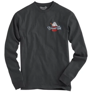 Womens Charcoal Blessed Girl Long Sleeve T-Shirt “It's So Sweet", Size XL - Picture 1 of 5