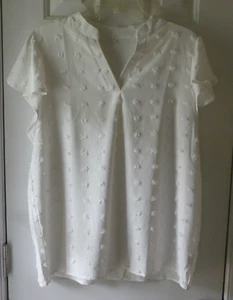 Fantaslook Blusen elegant V-Ausschnitt Rüschenärmel weiß Damen Gr. XL - Bild 1 von 5