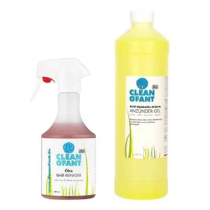 CLEANOFANT Grill-ANZÜNDER-Gel 1L + Öko-GRILL-REINIGER Rauchharz Entferner 500ml - Bild 1 von 6