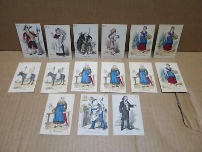 CARTES A JOUER ensemble de 15 cartes anciennes  jeu de cartes à identifier - Photo 1/2