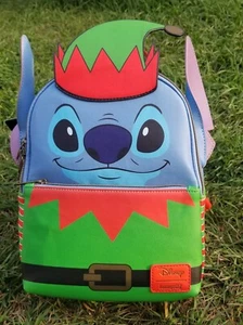 Loungefly Disney Lilo & Stitch WEIHNACHTEN Elfenstich Mini Rucksack NEU mit Etikett - Bild 1 von 4
