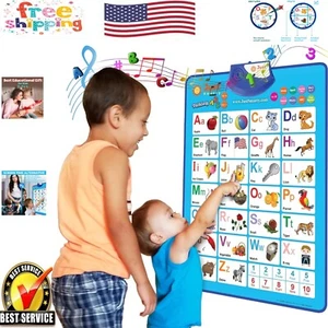 Interactive ABC & 123 Wall Chart - Learning Toy for Age 1-5, Space-Saving Design - Picture 1 of 8