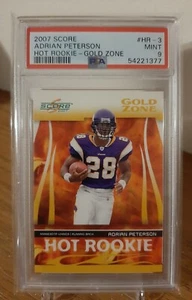 2007 SCORE HOT ROOKIES GOLD ZONE #3 - ADRIAN PETERSON RC #ED 303/600 PSA-9 - Picture 1 of 2
