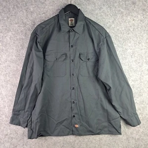 Dickies Shirt Mens Extra Large Grey Long Sleeve Button Up Collared 7191 - Picture 1 of 11