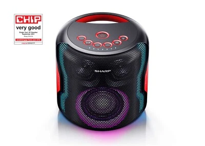 SHARP PS-919(BK)SPEAKER BLUETOOTH PORTATILE TWS 130W USB AUX IPX5 GIOCO LUCE LED - Immagine 1 di 3