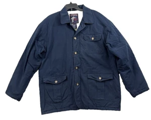 VTG Old College Inn OCI Blue Jacket Button Mens Large Fleece Lined Heavy Pockets - Picture 1 of 12