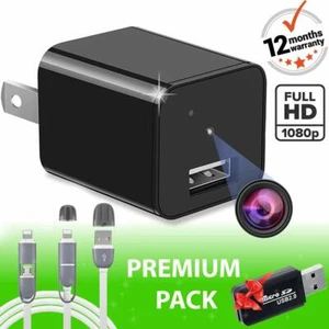 #1 Best Camara Espia Cargador HD Gafas 1080 Vision Nocturna Boton Llavero Mini - Picture 1 of 11