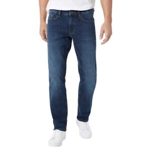 Izod Jeans Men 38x30 Straight Fit Comfort Stretch Sits Below Waist Medium Blue