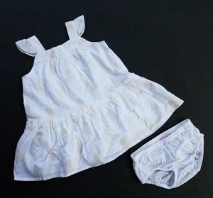 Gymboree Girls Dress Size 6-12 Months Pineapple Sparkle  Gold Metallic Summer  - Picture 1 of 8