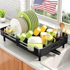Dish Drying Rack - Expandable Dish Rack for Kitchen Counter, Large Dish Drainer, - Picture 1 of 6