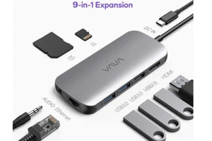 VAVA 9-in-1 Adapter Hub 4K USB-C to HDMI Ethernet Port VA-UC016 Power Delivery - Picture 1 of 3