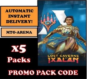 MAGIC MTGA MTG ARENA CODE CARD LOST CAVERNS OF IXALAN 5 BOOSTER PACKS PROMO PACK - Picture 1 of 3