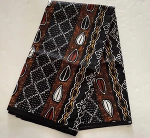 Tela de algodón multicolor marrón con estampado africano Ankara - Imagen 1 de 3