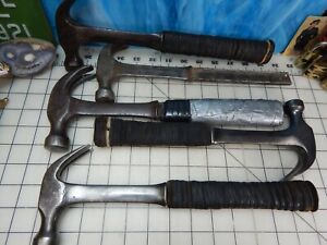 ESTWING Vintage curve Claw Hammer Lot Stack Leather Work Tool collectible hammr 