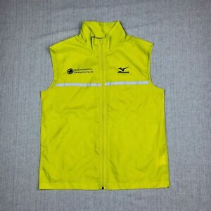 Mizuno Reflective Vest Sz Small Running Jogging Pocket Safety Gypsum Chartreuse