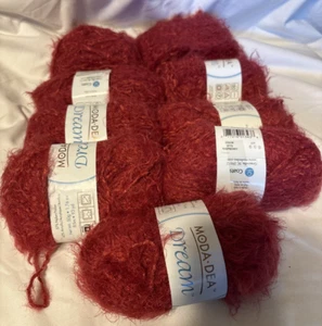 NEW 9 Skeins Moda-Dea Dream Yarn Raspberry 3773 Nylon/Acrylic Medium 93 yds each - Picture 1 of 8